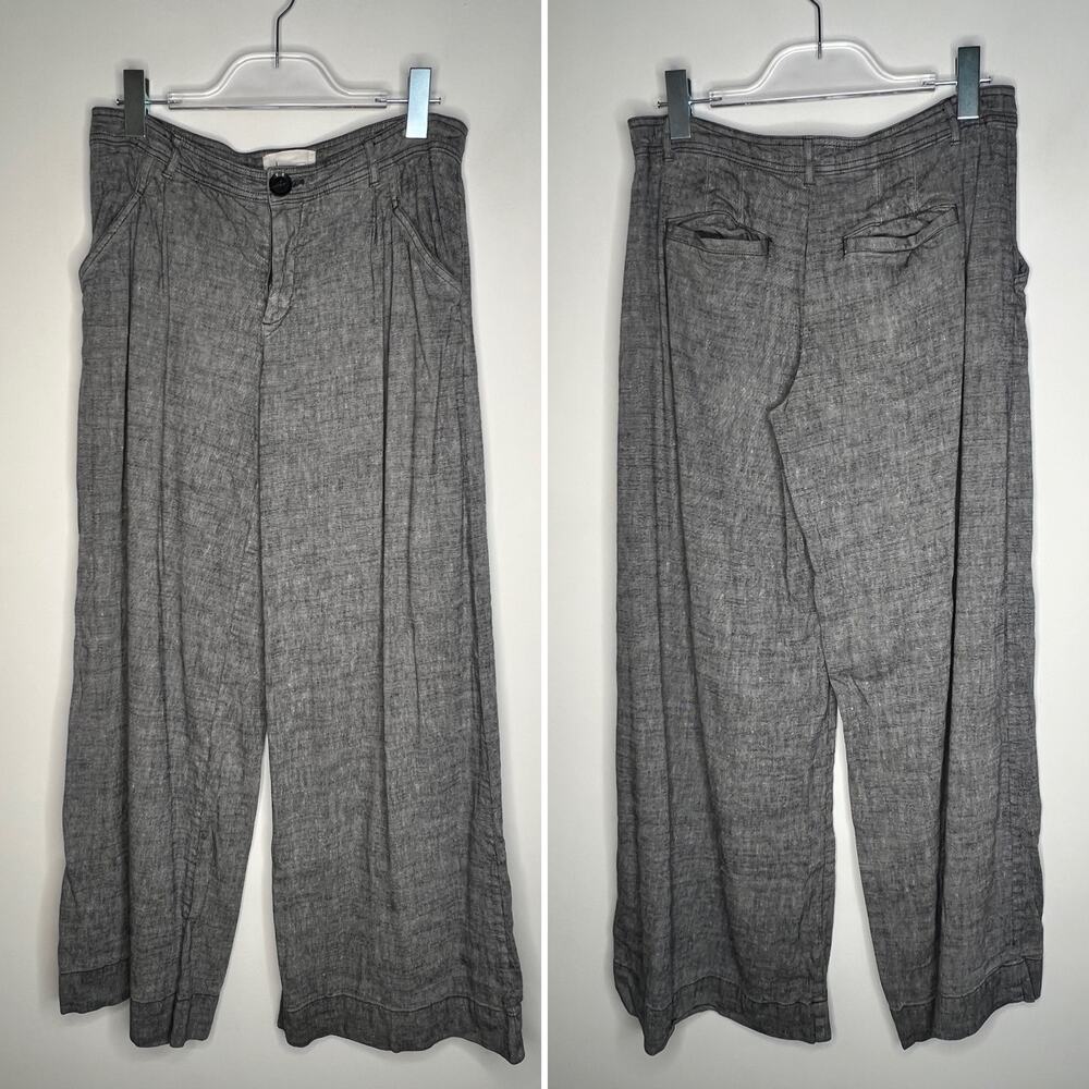 Anthropologie Linen Low Rise Wide Leg Pants Size 6 - Picture 2 of 6